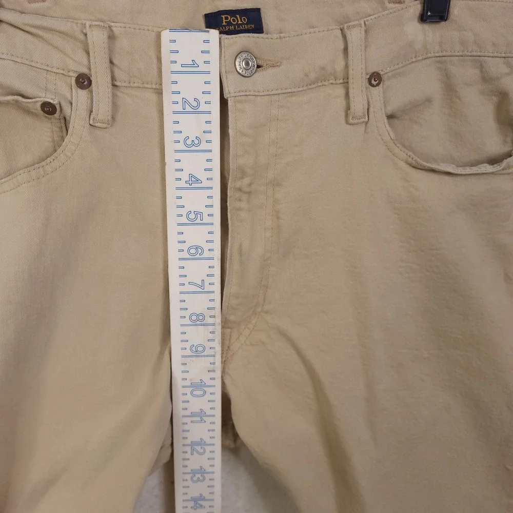 Polo Ralph Lauren Varick Slim Straight Pants Mens 38x30 Tan Khaki Chinos Stretch
